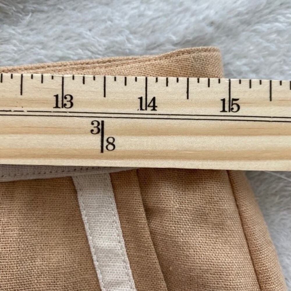 7 For All Mankind Women Wide Leg Linen Blend Trouser Pants Size M Tan Luxury NWT - Picture 7 of 11